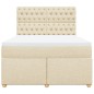 vidaXL Boxspringbett mit Matratze Creme 140x190 cm Stoff vidaXL Boxspringbett mit Matratze Creme 140x190 cm Stoff