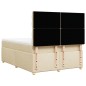 vidaXL Boxspringbett mit Matratze Creme 140x190 cm Stoff vidaXL Boxspringbett mit Matratze Creme 140x190 cm Stoff