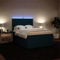 vidaXL Boxspringbett mit Matratze Blau 140x190 cm Samt