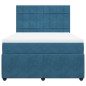 vidaXL Boxspringbett mit Matratze Blau 140x190 cm Samt