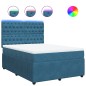 vidaXL Boxspringbett mit Matratze Blau 140x190 cm Samt vidaXL Boxspringbett mit Matratze Blau 140x190 cm Samt