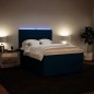 vidaXL Boxspringbett mit Matratze Blau 140x190 cm Samt vidaXL Boxspringbett mit Matratze Blau 140x190 cm Samt