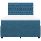 vidaXL Boxspringbett mit Matratze Blau 140x190 cm Samt vidaXL Boxspringbett mit Matratze Blau 140x190 cm Samt