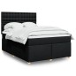vidaXL Boxspringbett mit Matratze Schwarz 140x190 cm Stoff vidaXL Boxspringbett mit Matratze Schwarz 140x190 cm Stoff