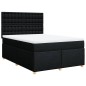 vidaXL Boxspringbett mit Matratze Schwarz 140x190 cm Stoff vidaXL Boxspringbett mit Matratze Schwarz 140x190 cm Stoff