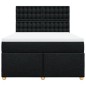 vidaXL Boxspringbett mit Matratze Schwarz 140x190 cm Stoff vidaXL Boxspringbett mit Matratze Schwarz 140x190 cm Stoff