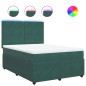 vidaXL Boxspringbett mit Matratze Dunkelgrün 140x190 cm Samt vidaXL Boxspringbett mit Matratze Dunkelgrün 140x190 cm Samt