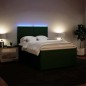 vidaXL Boxspringbett mit Matratze Dunkelgrün 140x190 cm Samt vidaXL Boxspringbett mit Matratze Dunkelgrün 140x190 cm Samt