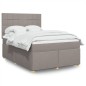 vidaXL Boxspringbett mit Matratze Taupe 140x190 cm Stoff vidaXL Boxspringbett mit Matratze Taupe 140x190 cm Stoff