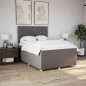 vidaXL Boxspringbett mit Matratze Taupe 140x190 cm Stoff vidaXL Boxspringbett mit Matratze Taupe 140x190 cm Stoff