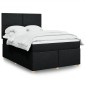 vidaXL Boxspringbett mit Matratze Schwarz 140x190 cm Stoff vidaXL Boxspringbett mit Matratze Schwarz 140x190 cm Stoff