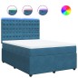 vidaXL Boxspringbett mit Matratze Blau 140x190 cm Samt vidaXL Boxspringbett mit Matratze Blau 140x190 cm Samt