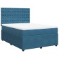 vidaXL Boxspringbett mit Matratze Blau 140x190 cm Samt vidaXL Boxspringbett mit Matratze Blau 140x190 cm Samt
