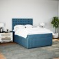 vidaXL Boxspringbett mit Matratze Blau 140x190 cm Samt vidaXL Boxspringbett mit Matratze Blau 140x190 cm Samt