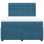 vidaXL Boxspringbett mit Matratze Blau 140x190 cm Samt vidaXL Boxspringbett mit Matratze Blau 140x190 cm Samt