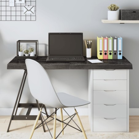 vidaXL Tischplatte Dunkelbraun 120x50x(2-6)cm Massivholz Eiche