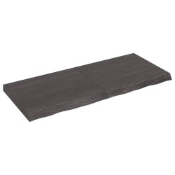 vidaXL Tischplatte Dunkelbraun 120x50x(2-6)cm Massivholz Eiche