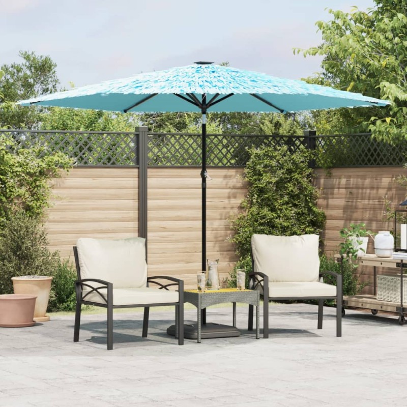 vidaXL Sonnenschirm mit Stahlmast Blau 288x288x225 cm vidaXL Sonnenschirm mit Stahlmast Blau 288x288x225 cm
