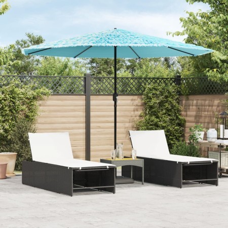 vidaXL Sonnenschirm mit Stahlmast Blau 324x324x247 cm