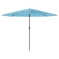 vidaXL Sonnenschirm mit Stahlmast Blau 324x324x247 cm vidaXL Sonnenschirm mit Stahlmast Blau 324x324x247 cm