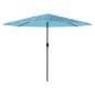 vidaXL Sonnenschirm mit Stahlmast Blau 324x324x247 cm vidaXL Sonnenschirm mit Stahlmast Blau 324x324x247 cm