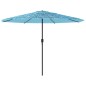 vidaXL Sonnenschirm mit Stahlmast Blau 324x324x247 cm vidaXL Sonnenschirm mit Stahlmast Blau 324x324x247 cm