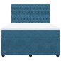 vidaXL Boxspringbett mit Matratze Blau 160x200 cm Samt vidaXL Boxspringbett mit Matratze Blau 160x200 cm Samt
