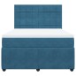 vidaXL Boxspringbett mit Matratze Blau 160x200 cm Samt vidaXL Boxspringbett mit Matratze Blau 160x200 cm Samt