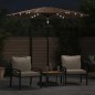 vidaXL Sonnenschirm mit LED und Stahlmast Braun 223x223x231 cm vidaXL Sonnenschirm mit LED und Stahlmast Braun 223x223x231 cm
