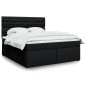 vidaXL Boxspringbett mit Matratze Schwarz 180x200 cm Stoff vidaXL Boxspringbett mit Matratze Schwarz 180x200 cm Stoff
