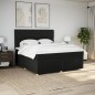 vidaXL Boxspringbett mit Matratze Schwarz 180x200 cm Stoff vidaXL Boxspringbett mit Matratze Schwarz 180x200 cm Stoff