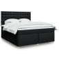 vidaXL Boxspringbett mit Matratze Schwarz 180x200 cm Stoff vidaXL Boxspringbett mit Matratze Schwarz 180x200 cm Stoff