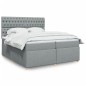 vidaXL Boxspringbett mit Matratze Hellgrau 200x200 cm Stoff vidaXL Boxspringbett mit Matratze Hellgrau 200x200 cm Stoff