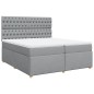 vidaXL Boxspringbett mit Matratze Hellgrau 200x200 cm Stoff vidaXL Boxspringbett mit Matratze Hellgrau 200x200 cm Stoff