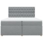 vidaXL Boxspringbett mit Matratze Hellgrau 200x200 cm Stoff vidaXL Boxspringbett mit Matratze Hellgrau 200x200 cm Stoff