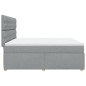 vidaXL Boxspringbett mit Matratze Hellgrau 200x200 cm Stoff vidaXL Boxspringbett mit Matratze Hellgrau 200x200 cm Stoff