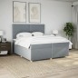 vidaXL Boxspringbett mit Matratze Hellgrau 200x200 cm Stoff vidaXL Boxspringbett mit Matratze Hellgrau 200x200 cm Stoff