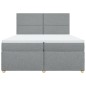 vidaXL Boxspringbett mit Matratze Hellgrau 200x200 cm Stoff vidaXL Boxspringbett mit Matratze Hellgrau 200x200 cm Stoff