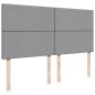 vidaXL Boxspringbett mit Matratze Hellgrau 200x200 cm Stoff vidaXL Boxspringbett mit Matratze Hellgrau 200x200 cm Stoff