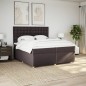 vidaXL Boxspringbett mit Matratze Dunkelbraun 200x200 cm Stoff vidaXL Boxspringbett mit Matratze Dunkelbraun 200x200 cm Stoff
