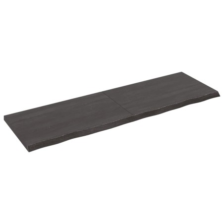 Tischplatte Dunkelgrau 160x50x4 cm Massivholz Eiche Behandelt
