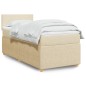 vidaXL Boxspringbett mit Matratze Creme 90x190 cm Stoff vidaXL Boxspringbett mit Matratze Creme 90x190 cm Stoff