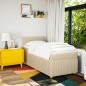 vidaXL Boxspringbett mit Matratze Creme 90x190 cm Stoff vidaXL Boxspringbett mit Matratze Creme 90x190 cm Stoff