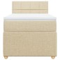 vidaXL Boxspringbett mit Matratze Creme 90x190 cm Stoff vidaXL Boxspringbett mit Matratze Creme 90x190 cm Stoff