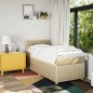 vidaXL Boxspringbett mit Matratze Creme 90x190 cm Stoff vidaXL Boxspringbett mit Matratze Creme 90x190 cm Stoff