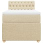 vidaXL Boxspringbett mit Matratze Creme 90x190 cm Stoff vidaXL Boxspringbett mit Matratze Creme 90x190 cm Stoff