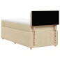 vidaXL Boxspringbett mit Matratze Creme 90x190 cm Stoff vidaXL Boxspringbett mit Matratze Creme 90x190 cm Stoff