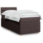vidaXL Boxspringbett mit Matratze Dunkelbraun 90x190 cm Stoff vidaXL Boxspringbett mit Matratze Dunkelbraun 90x190 cm Stoff