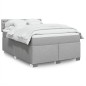 vidaXL Boxspringbett mit Matratze Hellgrau 160x200 cm Stoff vidaXL Boxspringbett mit Matratze Hellgrau 160x200 cm Stoff