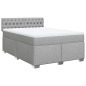 vidaXL Boxspringbett mit Matratze Hellgrau 160x200 cm Stoff vidaXL Boxspringbett mit Matratze Hellgrau 160x200 cm Stoff